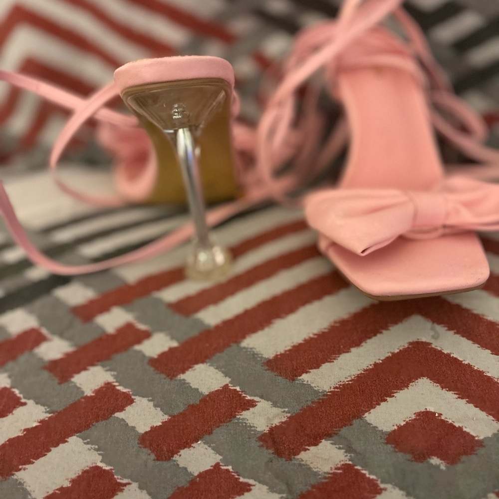 Fashion Nova Pink Heels with Bow Detail